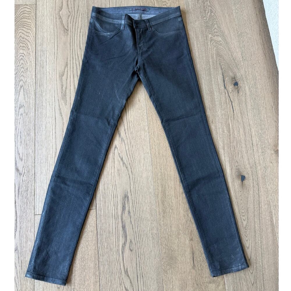 J Brand 901 Silver Bullet Coated Super Skinny Legging Jeans Size 25 Gray
